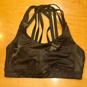 Lululemon Athletica Black Camouflage Sports Bra
